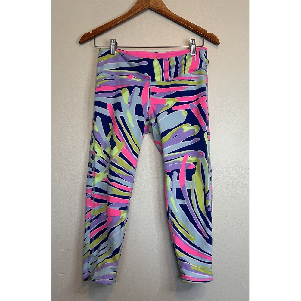 Lilly Pulitzer Luxletic Cropped Leggings Multicolor Print Women's Size M